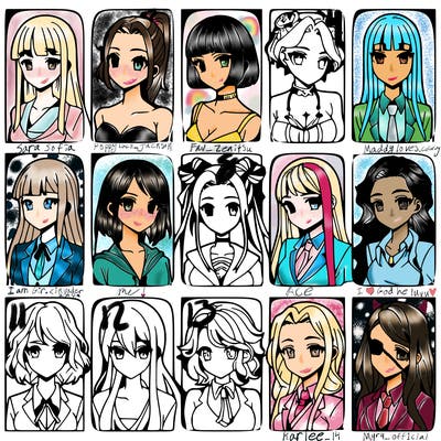 girls that look diffrent anime