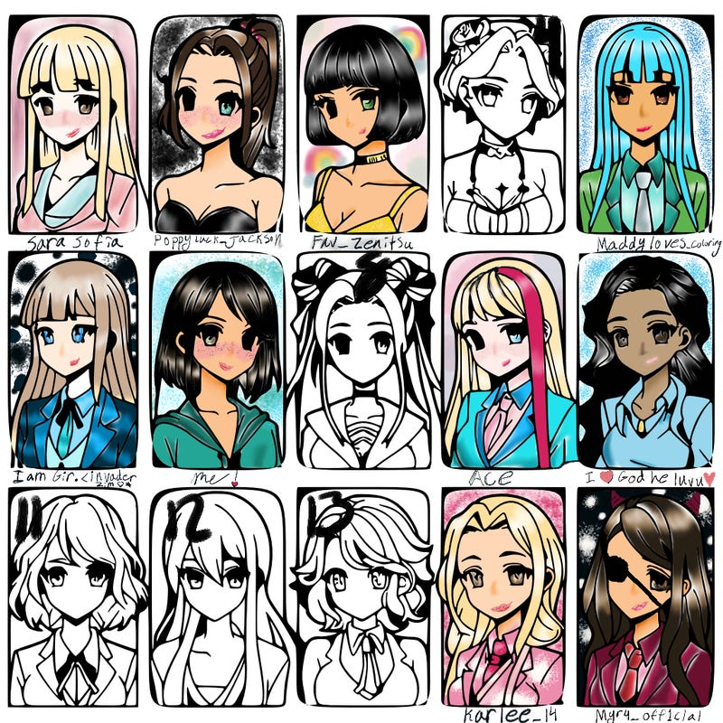 girls that look diffrent anime