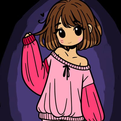 girl in baggy sweater hanging off her shoulder