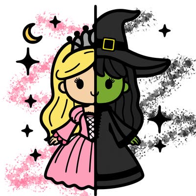 split princess and witch