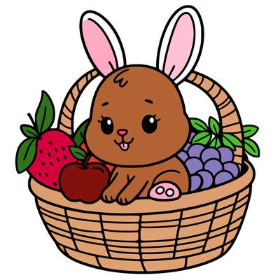 bunny in a fruit basket
