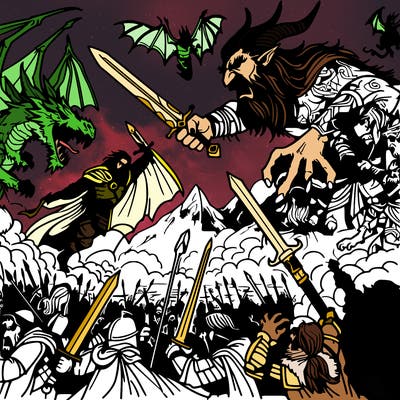epic battle scene