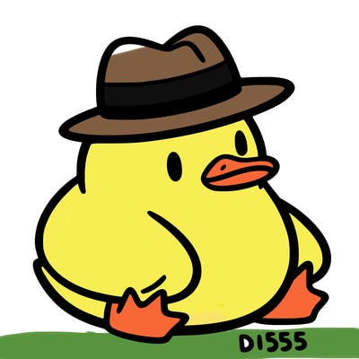aesthetic duck with a hat