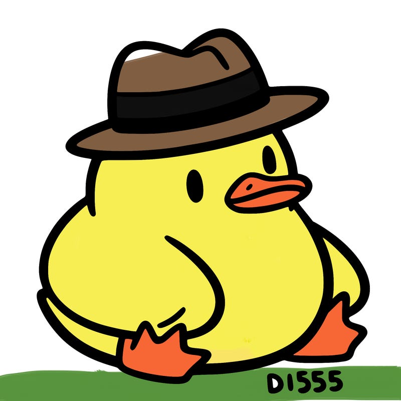aesthetic duck with a hat
