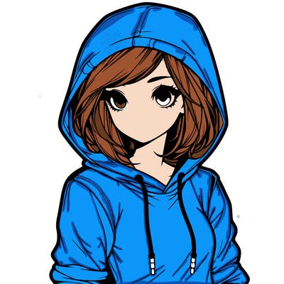 realistic girl with hoodie