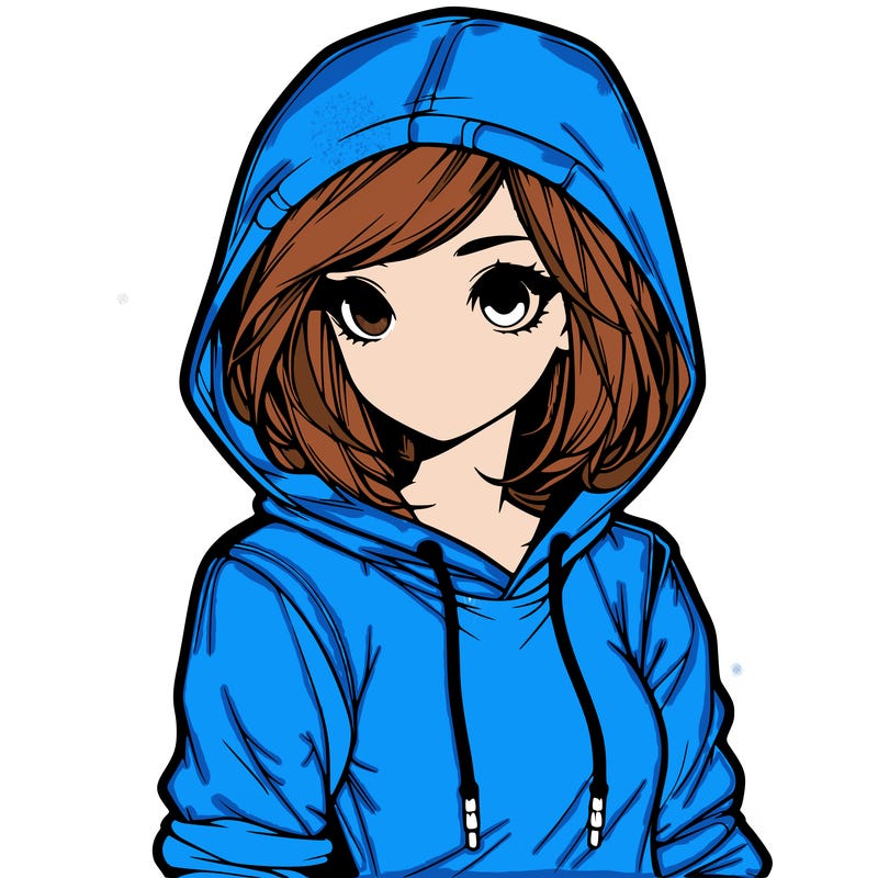 realistic girl with hoodie