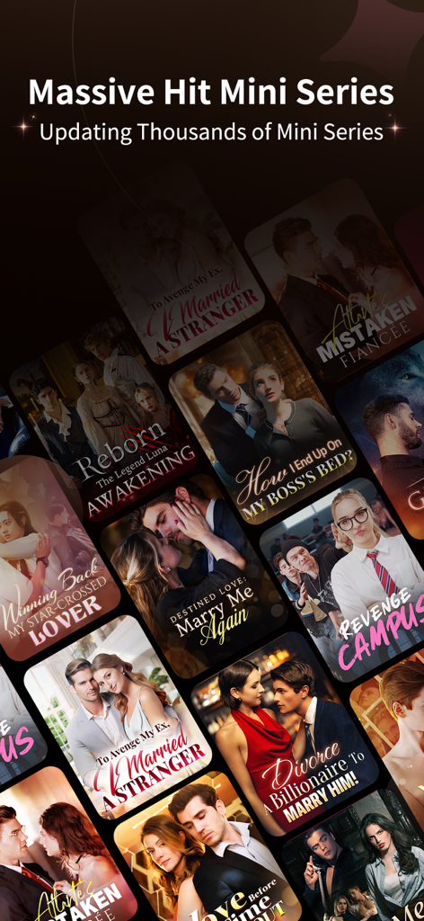 MoboShort - A collage of popular mini-series posters on MoboShort featuring romance and revenge titles