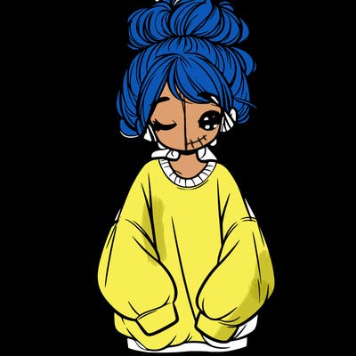girl with baggy sweatshirt and messy bun