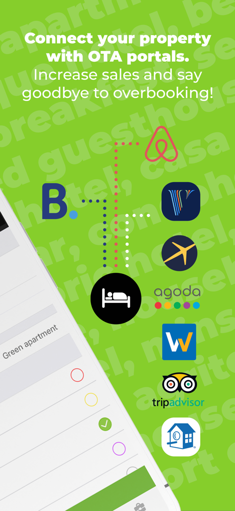 BedBooking booking calendar - BedBookingアプリが物件管理と主要なオンライン旅行代理店を接続し、ダブルブッキングを防ぎます。