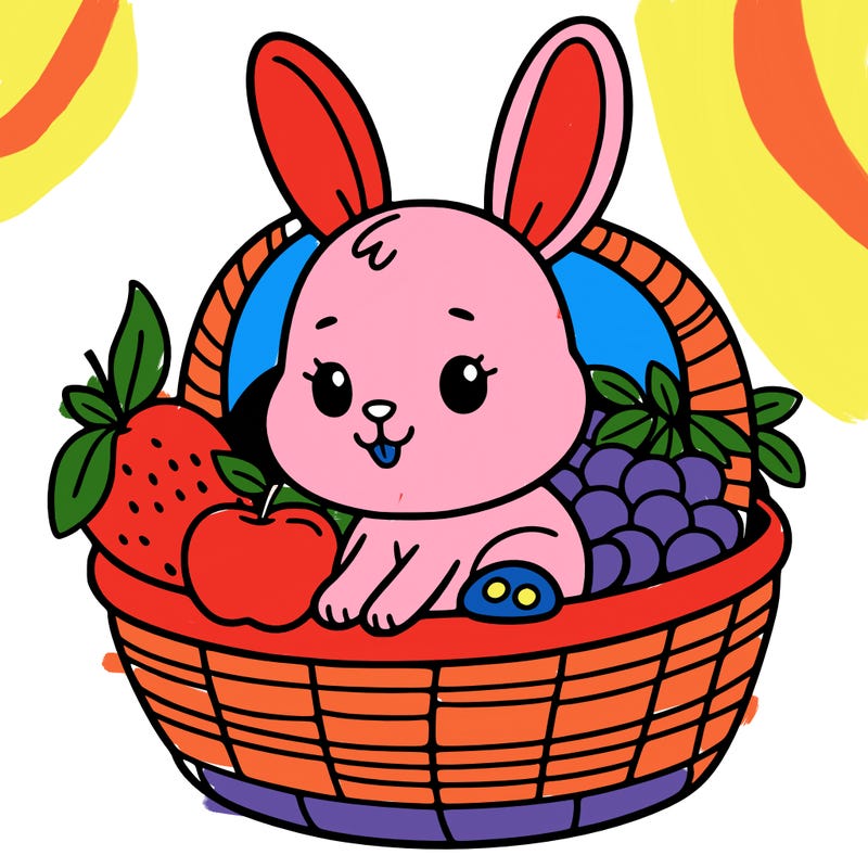 bunny in a fruit basket