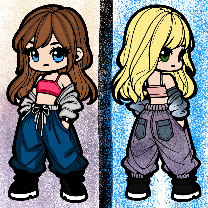 girl in crop top and baggy pants