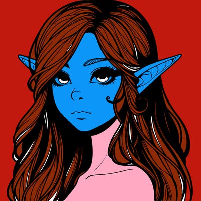 elf girl realistic dark fantasy