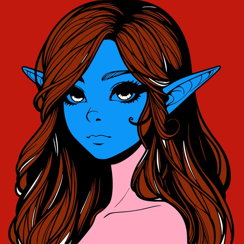 elf girl realistic dark fantasy