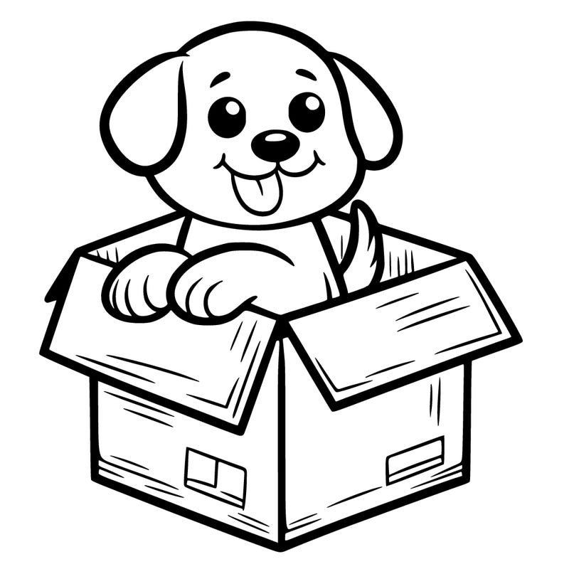 dog in a box