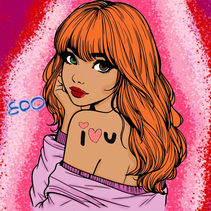 realistic girl with bangs looking over her shoulder