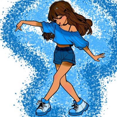 realistic girl danceing