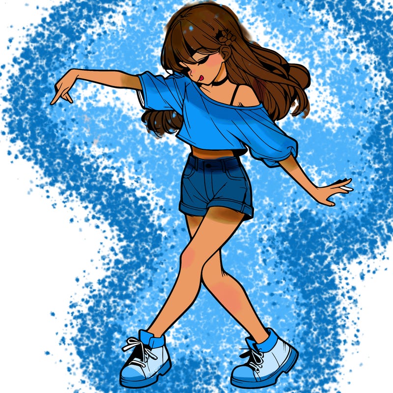 realistic girl danceing
