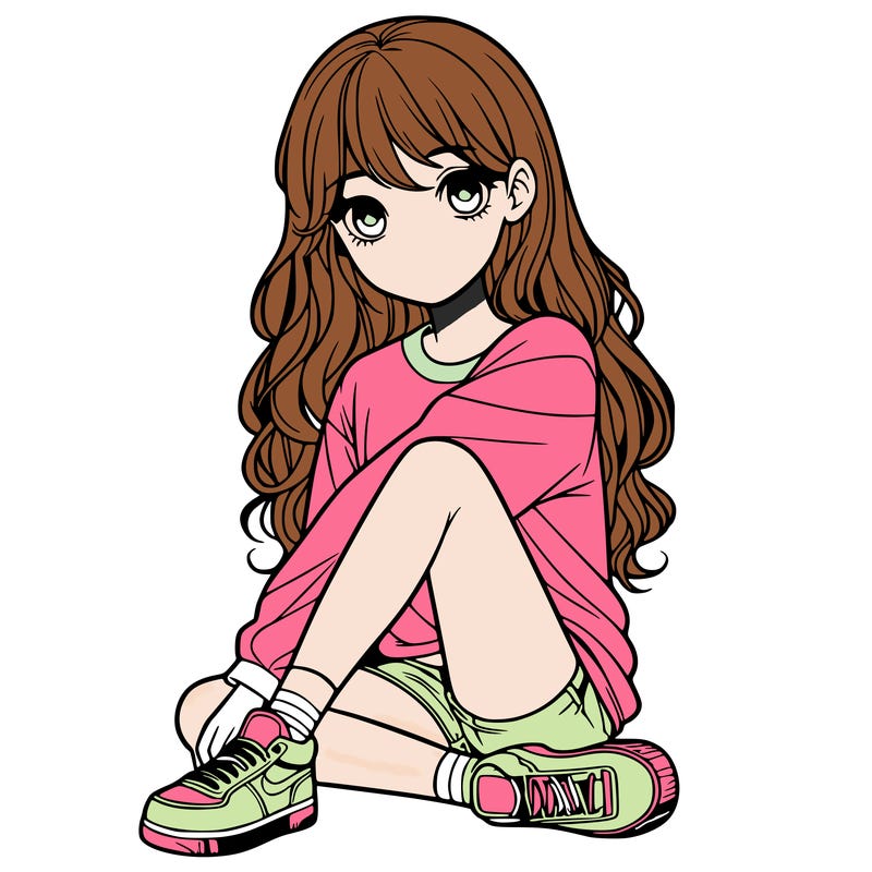 girl sitting realistic