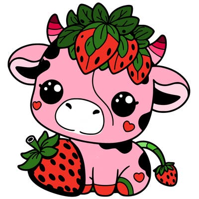 cute strawberry cow