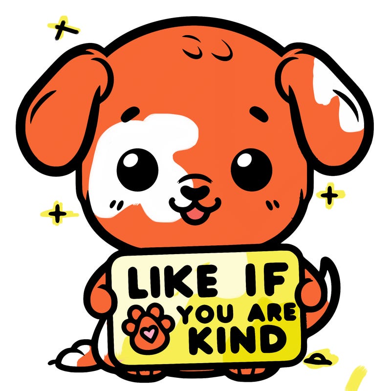 make a sign that says like if you are kind with a cute little dog