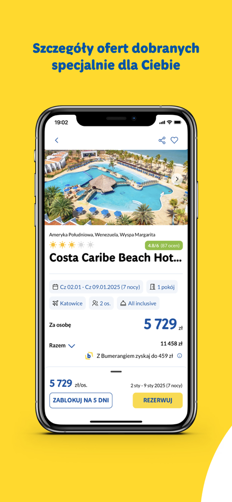 Rainbow: Wakacje & Wycieczki - Detailed vacation offer for a hotel in Venezuela on the Rainbow travel app.