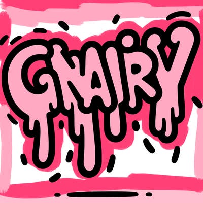 a word that has gnarly on it dripping