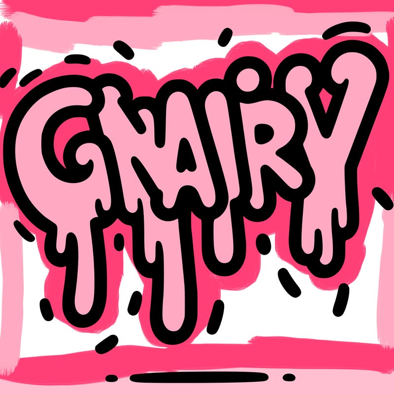 a word that has gnarly on it dripping