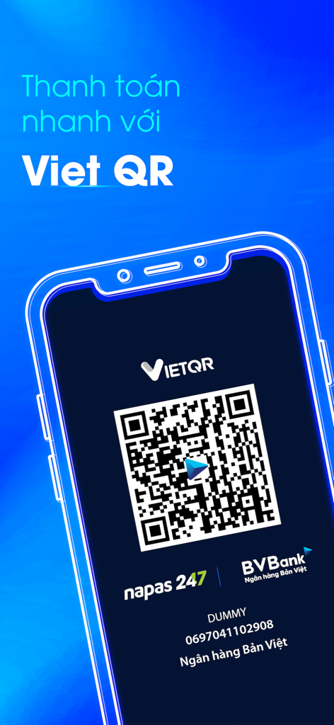 digimi - Ngân hàng số - Quick payment feature using VietQR code on the Digimi digital banking app.