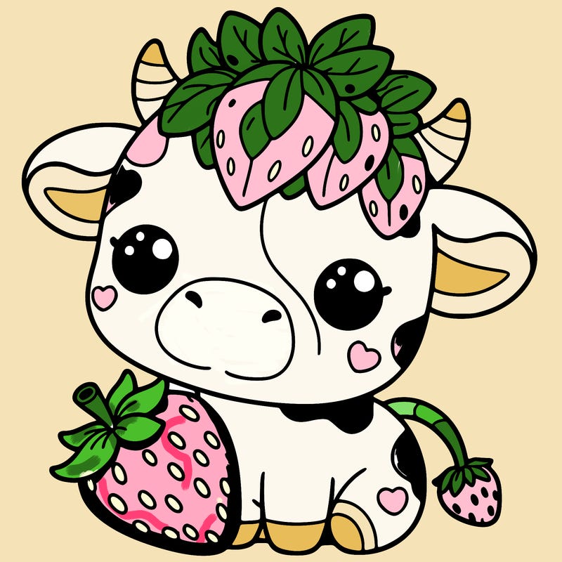 cute strawberry cow