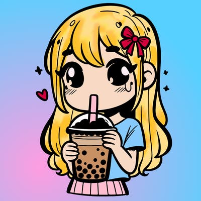 girl with boba tea