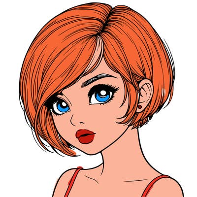 realistic girl with really short hair