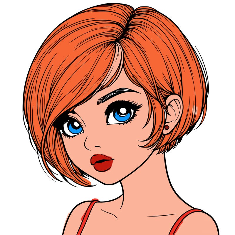 realistic girl with really short hair