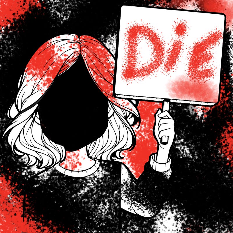 realistic girl holding up a sign