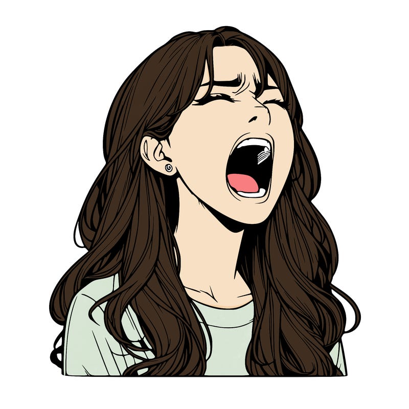 screaming realistic, girl