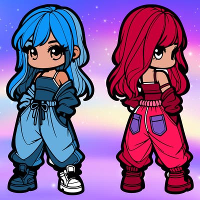 girl in crop top and baggy pants
