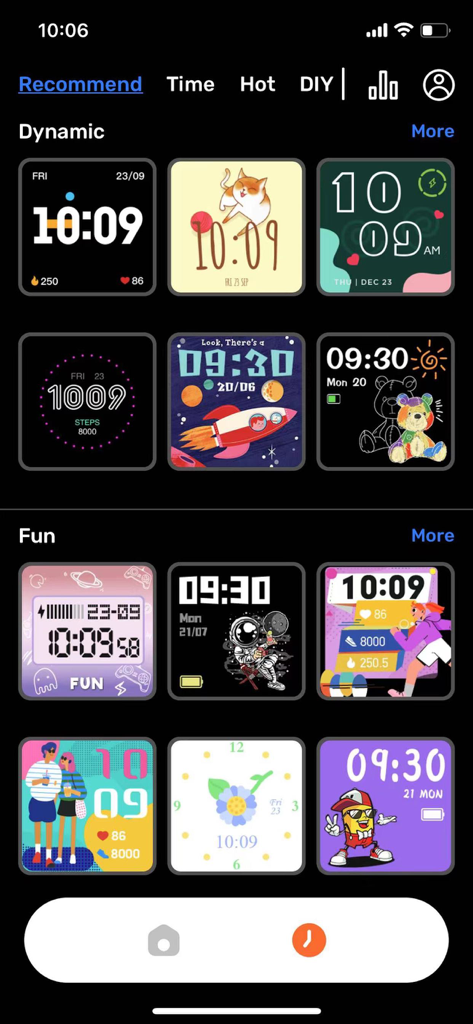 ICE JUNIOR - A gallery of colorful and fun customizable watch faces for kids in the ICE JUNIOR app.