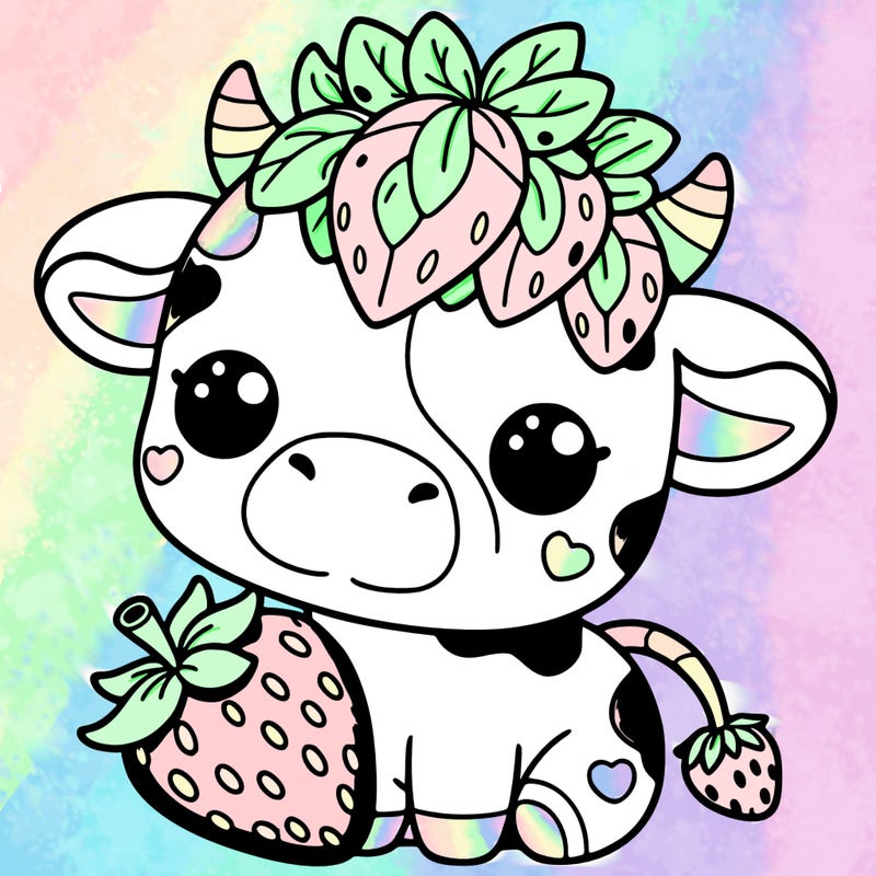 cute strawberry cow