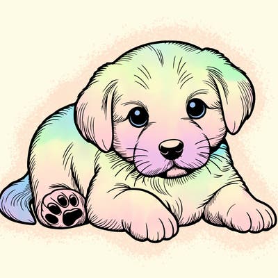 a cute realistic puppy