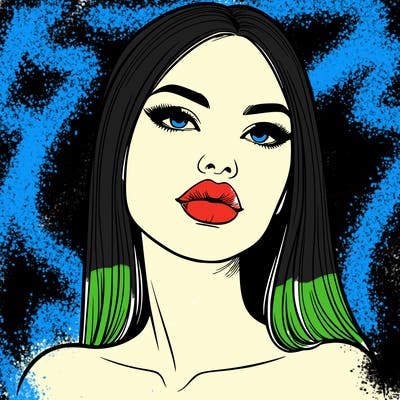 realistic woman with full lips