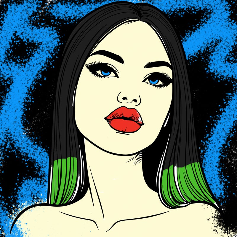 realistic woman with full lips