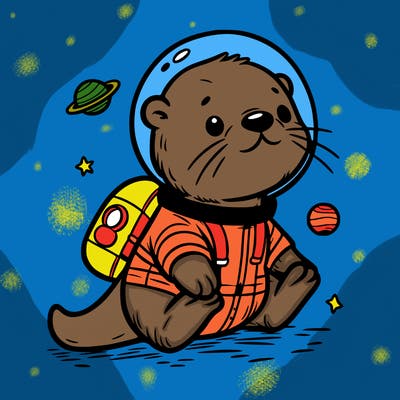 otter in a space suit