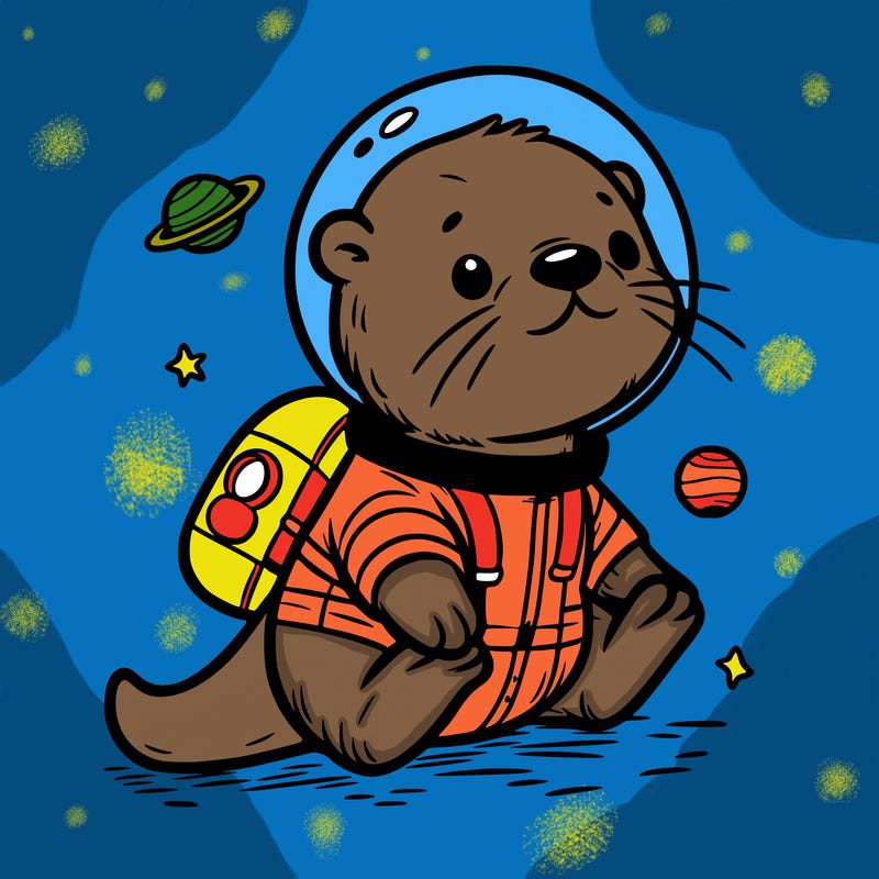 otter in a space suit
