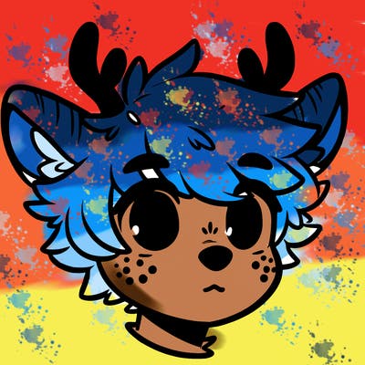 a humanoid deer with soft fluffy ears