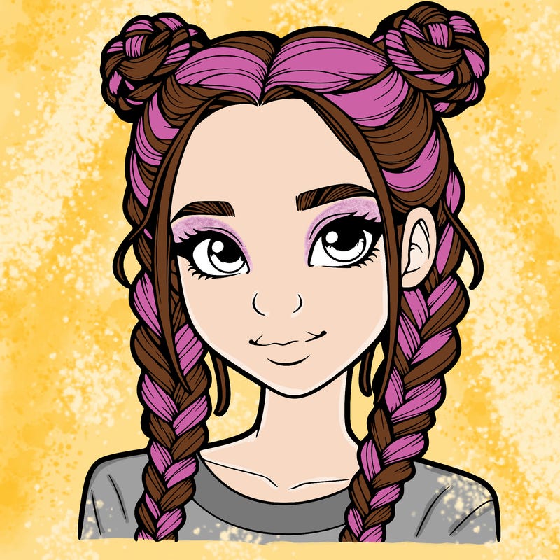 realistic girl with braids