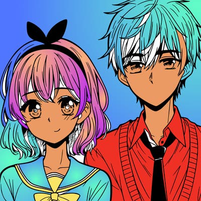 manga girl and boy