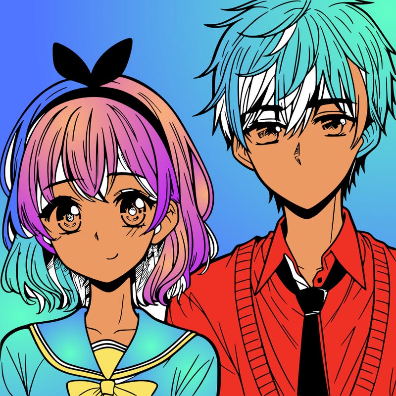 manga girl and boy