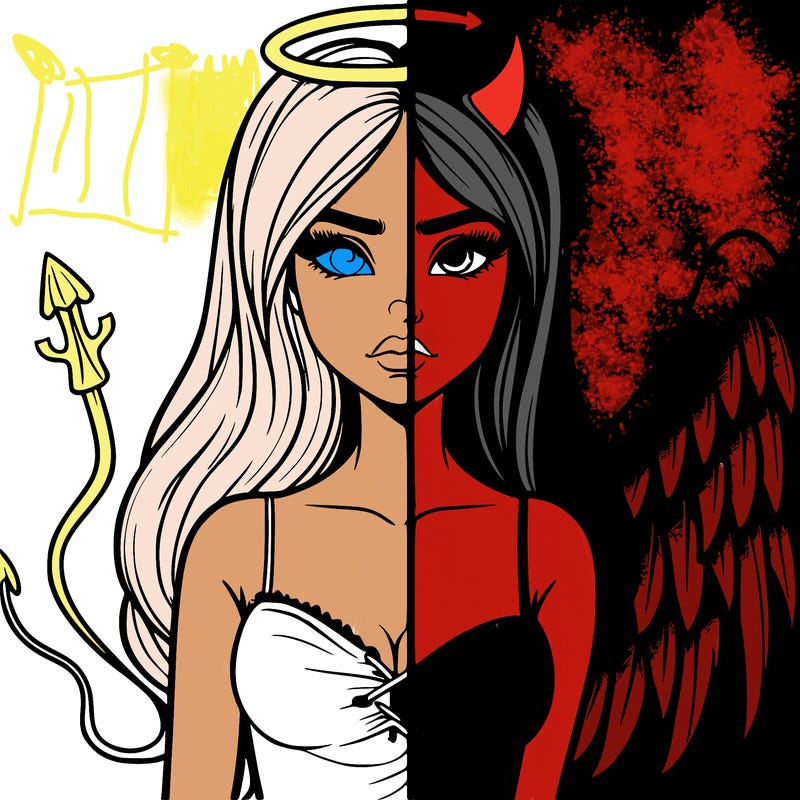 devil vs angel realistic girl