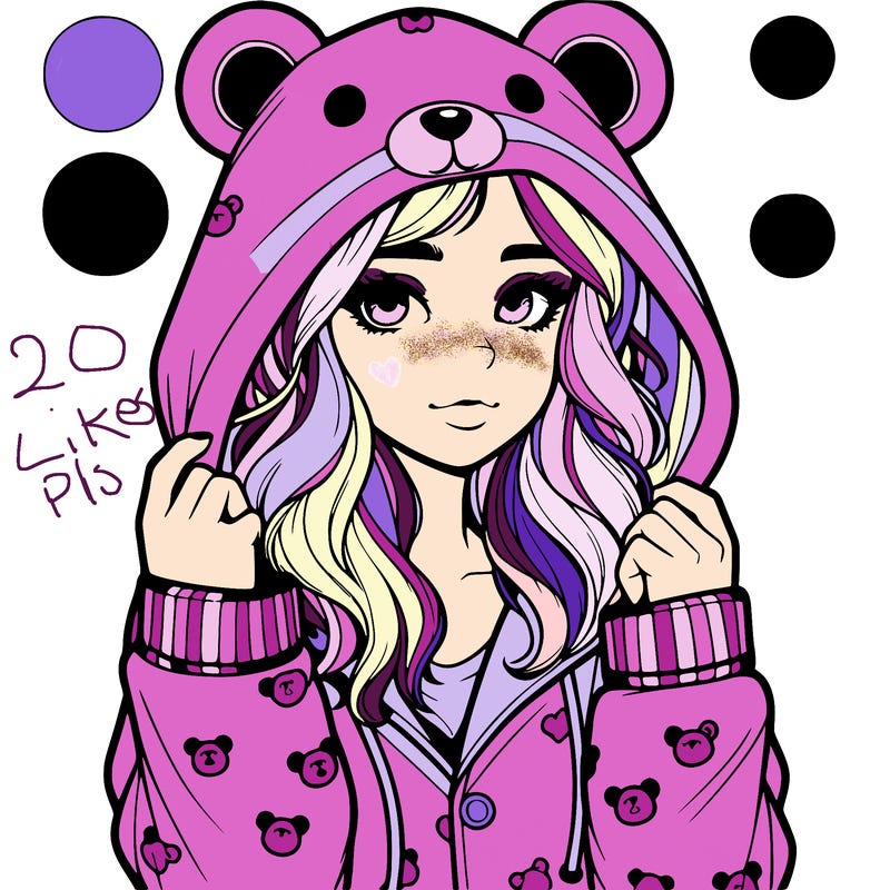realistic girl in a animal pjs hoodie