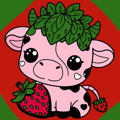 cute strawberry cow