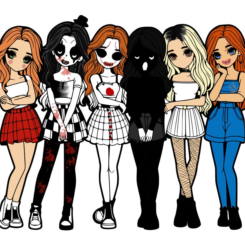a group of girls realistic